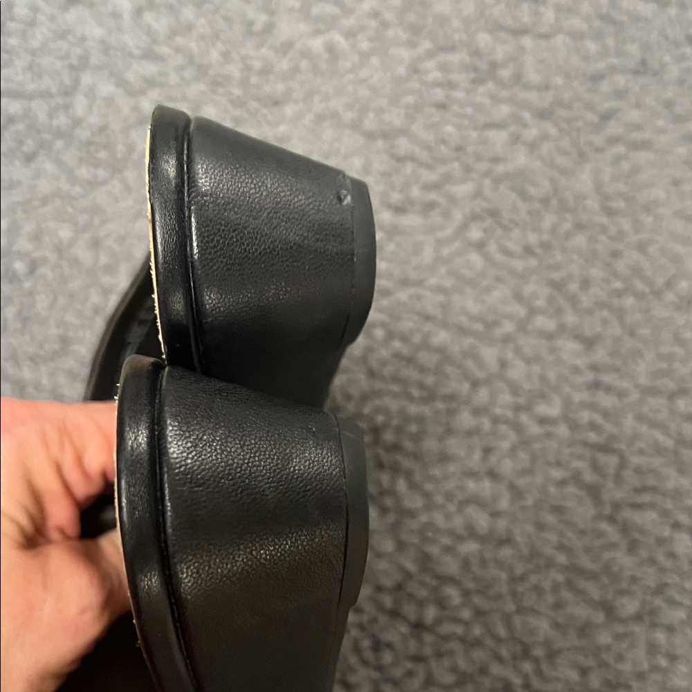 Clarks Women's Black Leather Sense Slide Sandal 9m - Picture 4 of 10